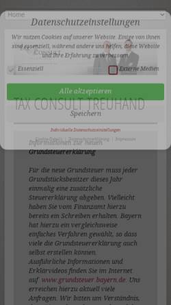 Vorschau der mobilen Webseite www.ingolstadt-steuer-berater.de, Tax Consult Treuhand Steuerberatungsgesellschaft mbH