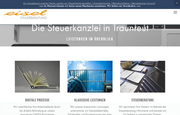 Vorschau von www.eisel-steuerberatung.de, Eisel Steuerberatungsgesellschaft mbH und Co. KG