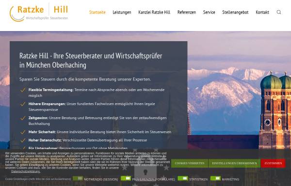 Vorschau von www.steuerberater-muenchen.de, Ratzke Hill Partnerschaftsgesellschaft mbB Wirtschaftsprüfer und Steuerberater
