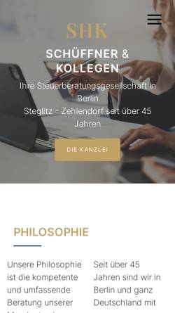 Vorschau der mobilen Webseite www.shkberlin.de, SHK Steuerberatungsgesellschaft mbH