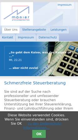 Vorschau der mobilen Webseite www.moessler-steuerberater.de, Steuerberater Bernhard Mößler