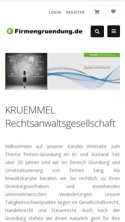 Vorschau der mobilen Webseite www.firmengruendung.de, Steuerbüro Ewald Hinsch