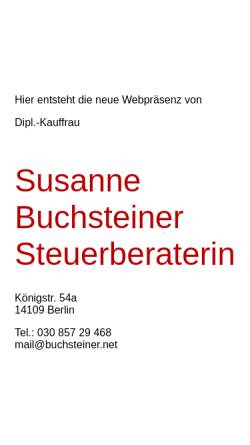 Vorschau der mobilen Webseite buchsteiner.net, Susanne Buchsteiner Steuerberaterin