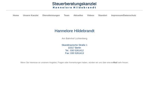 Vorschau von www.steuerkanzlei-hildebrandt.de, Steuerkanzlei Hildebrandt