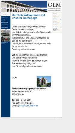 Vorschau der mobilen Webseite www.glm-berlin.de, GLM Steuerberatungsgesellschaft mbH