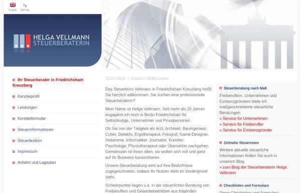 Vorschau von www.steuerberaterin-vellmann.de, Steuerkanzlei Vellmann