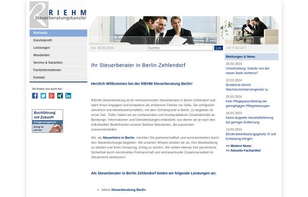 Vorschau von www.riehm-steuerberatung.de, RIEHM Steuerberatungskanzlei