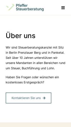 Vorschau der mobilen Webseite www.pfeffer.berlin, Thomas Pfeffer Steuerberater
