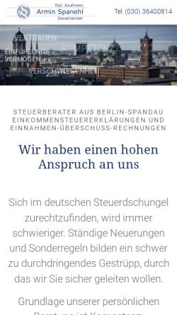 Vorschau der mobilen Webseite www.steuerberatung-spanehl.de, Steuerkanzlei Spanehl