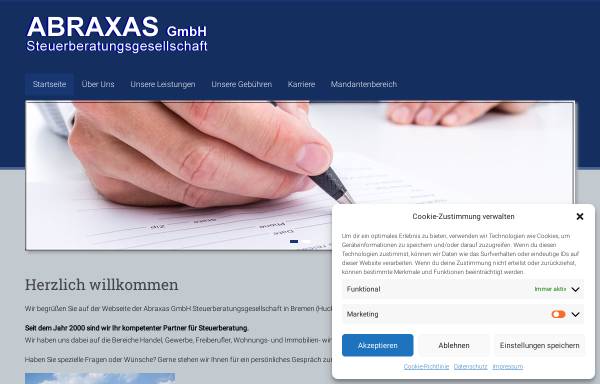 Vorschau von www.abraxas-steuerberatung.de, Abraxas GmbH Steuerberatungsgesellschaft