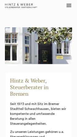 Vorschau der mobilen Webseite www.hintz-weber.de, Hintz und Weber Steuerberater Partnerschaft