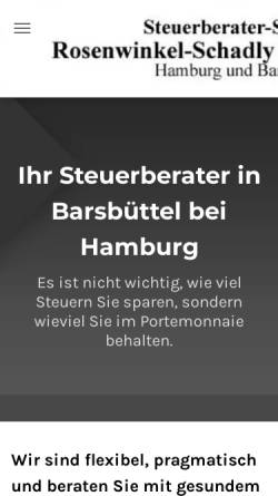 Vorschau der mobilen Webseite www.steuerberater-barsbuettel.de, Steuerberater-Sozietät Rosenwinkel-Schadly und Rosenwinkel