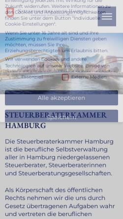 Vorschau der mobilen Webseite www.stbk-hamburg.de, Steuerberaterkammer Hamburg