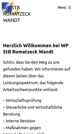 Vorschau der mobilen Webseite romatzeck-wandt.de, Eva Romatzeck Wandt - Steuerberaterin