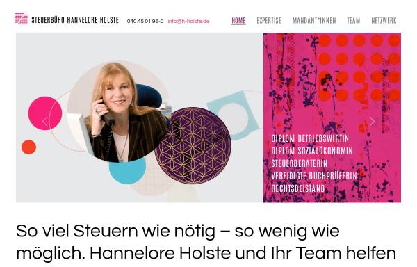 Vorschau von www.steuerberatung-holste.de, Steuerberaterin und Buchprüferin Hannelore Holste