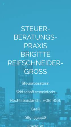 Vorschau der mobilen Webseite www.steuerentlastung.de, Steuerberatungspraxis Brigitte Reifschneider-Groß