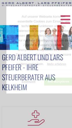 Vorschau der mobilen Webseite www.albert-pfeifer.de, Steuerberater Gerd Albert