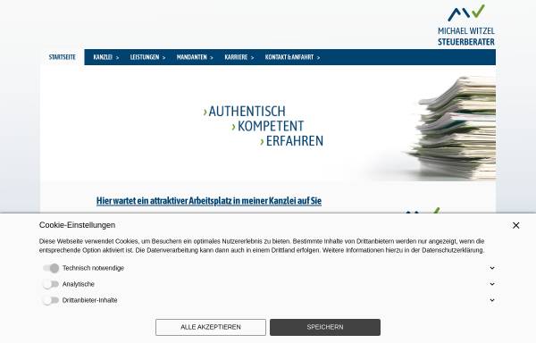 Vorschau von www.witzel-steuerberater.de, Steuerberater Sozietät Witzel