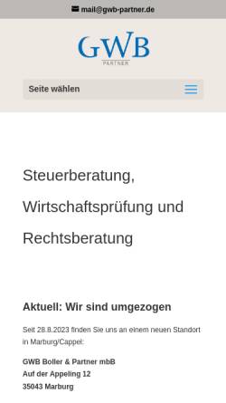 Vorschau der mobilen Webseite www.gwb-partner.de, Grebing & Partner GbR
