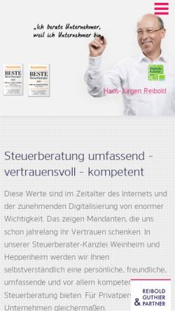 Vorschau der mobilen Webseite www.reibold-guthier.de, Steuerberater-Sozietät Reibold, Guthier & Partner GbR