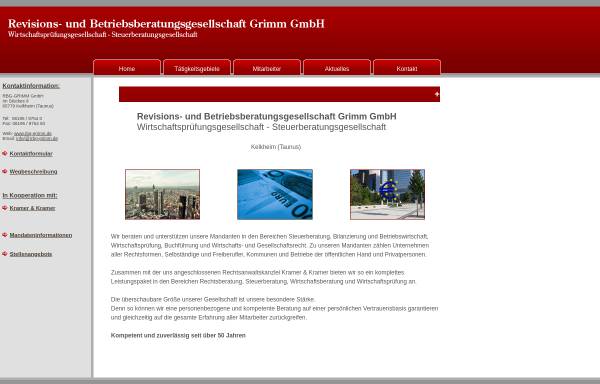 Vorschau von www.rbg-grimm.de, RBG Revisions- und Betriebsgesellschaft GRIMM GmbH
