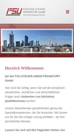 Vorschau der mobilen Webseite www.fsu-frankfurt.de, FSU Frankfurter-Steuer-Union GmbH Steuerberatungsgesellschaft