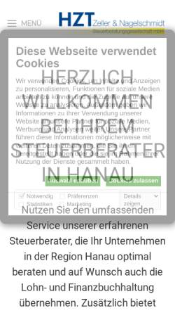 Vorschau der mobilen Webseite www.hzt-steuerberatung.de, HZT Zeller & Nagelschmidt Steuerberatungsgesellschaft mbH