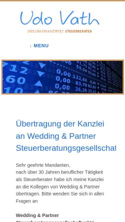 Vorschau der mobilen Webseite www.steuerberatung-vath.de, Udo Vath Steuerberater