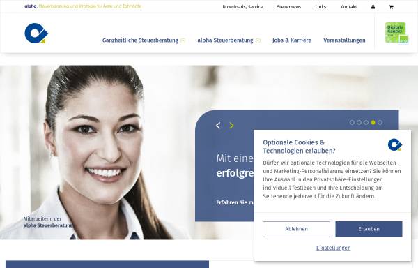 Vorschau von www.alpha-steuer.de, Alpha Steuerberatungsgesellschaft mbH