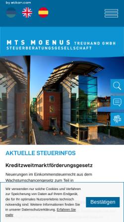 Vorschau der mobilen Webseite www.mts-moenus.de, MTS Moenus Treuhand GmbH - Steuerberatungsgesellschaft
