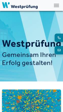 Vorschau der mobilen Webseite westpruefung.de, Westprüfung Dr. Seifert und Partner OHG - Wirtschaftsprüfungsgesellschaft, Steuerberatungsgesellschaft