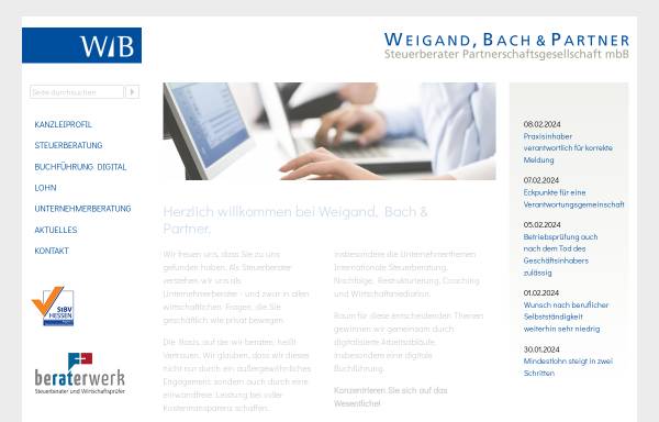 Vorschau von www.stb-weigand-bach.de, Steuerberater Hans-Joachim Weigand & Torsten Bach