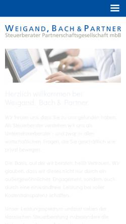 Vorschau der mobilen Webseite www.stb-weigand-bach.de, Steuerberater Hans-Joachim Weigand & Torsten Bach