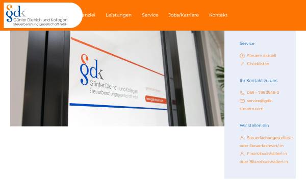 Vorschau von www.gdk-steuern.com, Günter Dietrich und Kollegen Steuerberatungsgesellschaft mbH