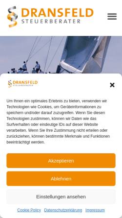 Vorschau der mobilen Webseite www.stb-dransfeld.de, Steuerberatungsgesellschaft Dransfeld & Partner