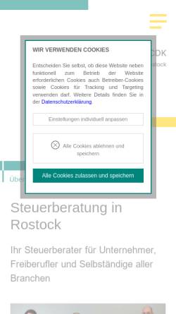 Vorschau der mobilen Webseite www.cdk-rostock.de, CDK GmbH Steuerberatungsgesellschaft