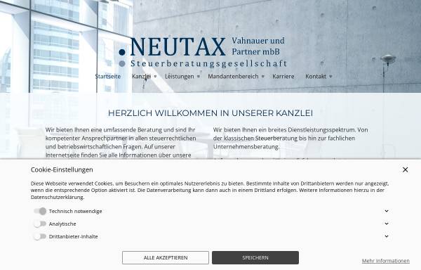 Vorschau von www.neutax-partner.de, Neutax Steuerberatung, Sigune Vahnauer