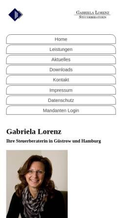 Vorschau der mobilen Webseite www.steuerberatung-lorenz.de, Steuerberaterin Gabriela Lorenz