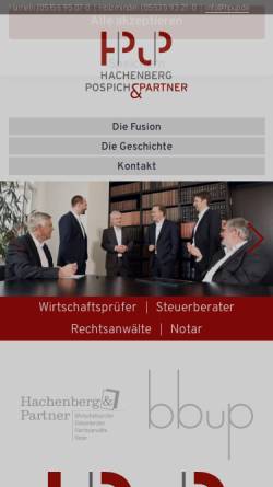 Vorschau der mobilen Webseite www.hachenberg-partner.de, Steuerberater H. Förstemann