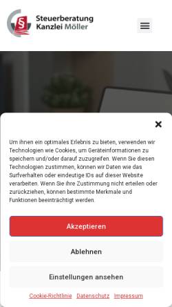 Vorschau der mobilen Webseite myriam-moeller.de, Myriam Möller Diplom-Kauffrau (FH), Steuerberaterin