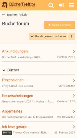 Vorschau der mobilen Webseite www.buechertreff.de, BuecherTreff.de