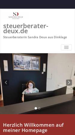 Vorschau der mobilen Webseite steuerberater-deux.de, Sandra Deux - Steuerberaterin