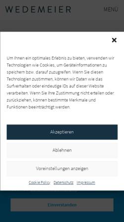 Vorschau der mobilen Webseite www.wedemeier-stb.de, Wedemeier - Wirtschaftsprüfer Vereidigter Buchprüfer Steuerberater
