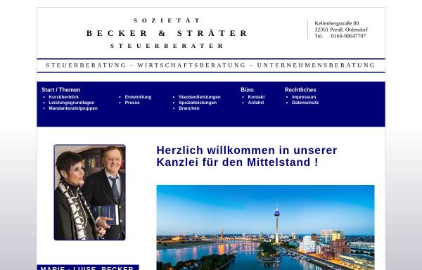 Vorschau von www.becker-straeter.de, Sozietät Becker & Sträter, Steuerberater GbR