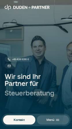 Vorschau der mobilen Webseite www.duden-steuer.de, Georg Duden und Partner GBR