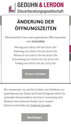Vorschau der mobilen Webseite www.blanquett-lerdon.de, Blanquett & Ziegenhagen Partnerschaft mbB Steuerberater Wirtschaftsprüfer