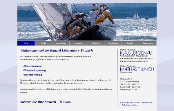 Vorschau von www.luettgenau.de, Steuerbüro Lüttgenau und Thunich