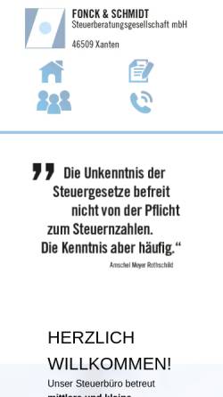 Vorschau der mobilen Webseite www.schmidtfonck.de, Steuerberater Stephan Schmidt
