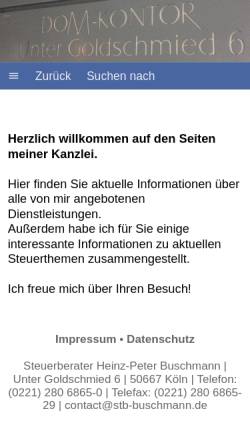 Vorschau der mobilen Webseite www.stb-buschmann.de, Steuerberater H.-P. Buschmann