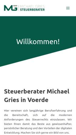 Vorschau der mobilen Webseite www.steuerberater-gries.de, Anke und Norbert Gries